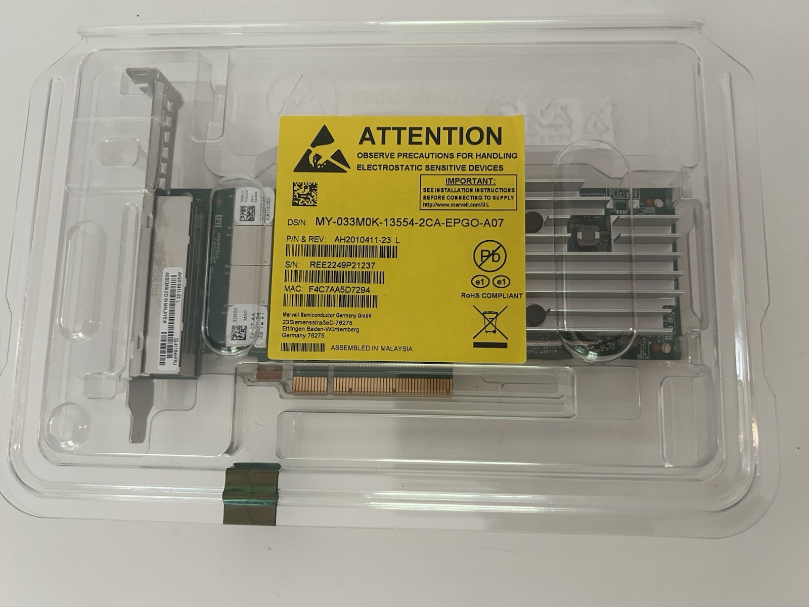 Dell QLogic FastLinQ QL41164HFRJ QUAD Port PCI-E 10GbE Ethernet Adapter – 33M0K