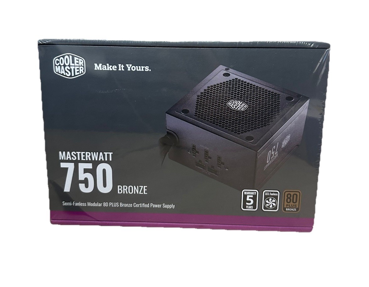 Brand New Cooler Master Masterwatt 750W 80 Plus Bronze Certified Power Supply