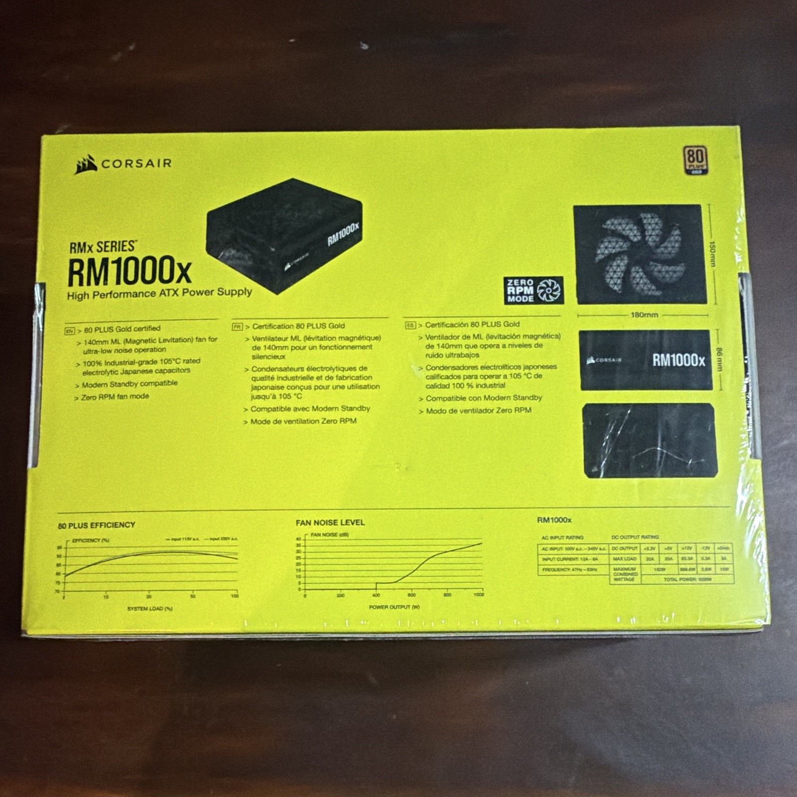 Corsair RM1000x RMx Series 1000W 80+ Gold ATX Power Supply Black 24-Pin