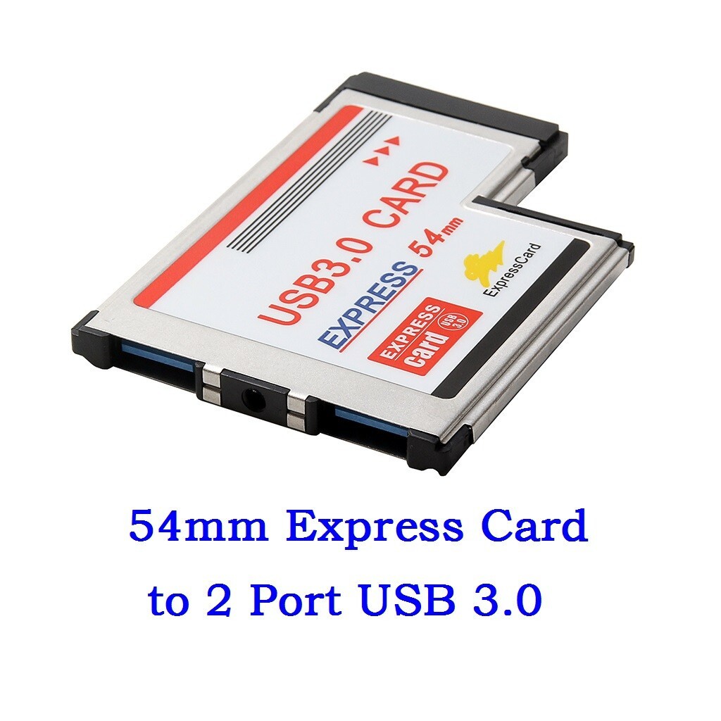 54mm Express Card Expresscard to 2 Port USB 3.0 Adapter for Laptop NEC Chip