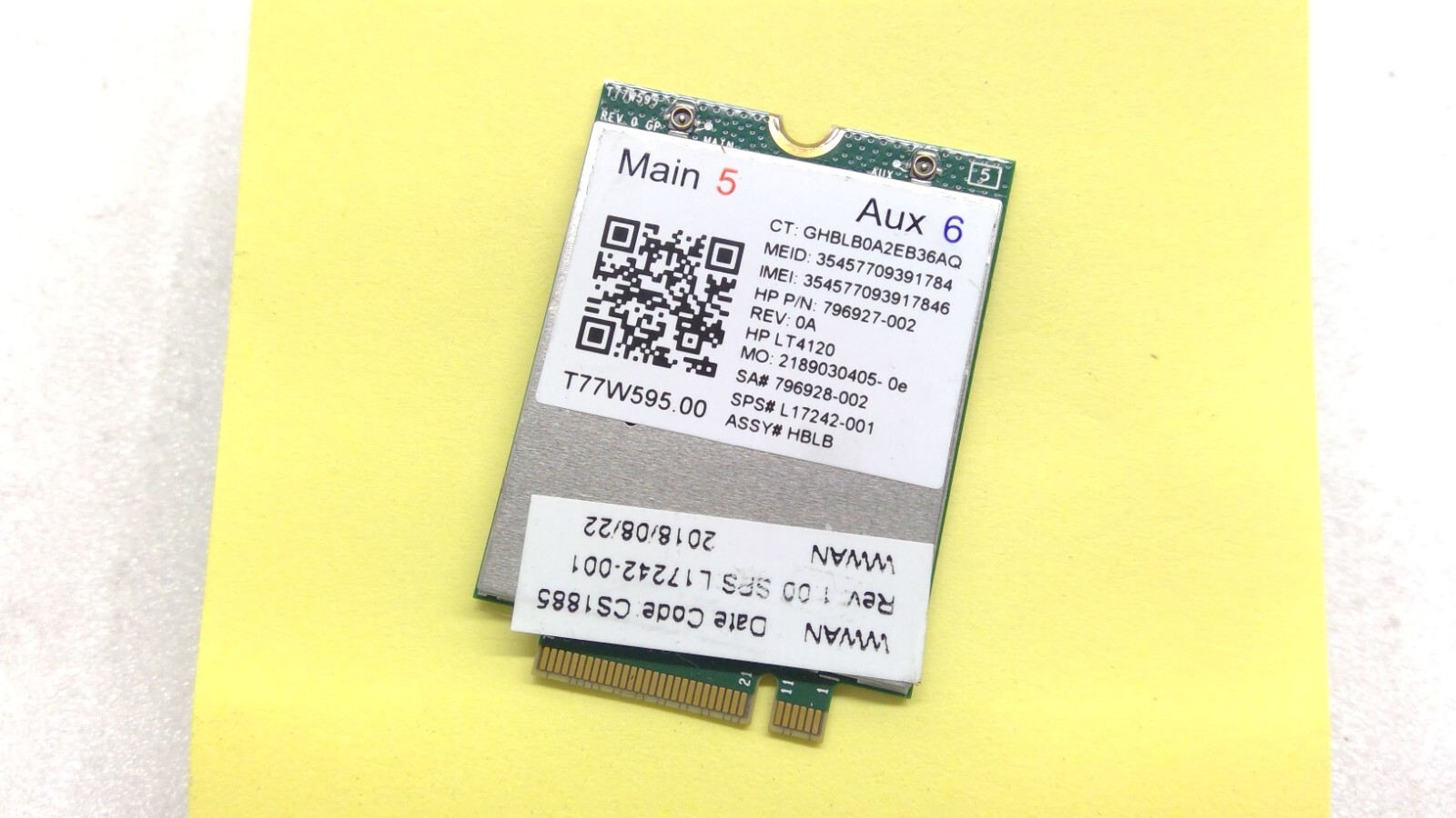HP 796927-002 LT4120 Snapdragon X5 4G LTE M.2 Module 150Mbps L17242-001