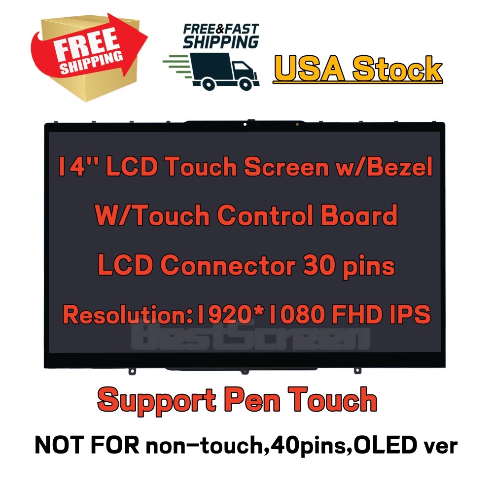 14″ FHD LCD Touch Screen Digitizer + Bezel for Lenovo Yoga 7 14ITL5 82BH0002US