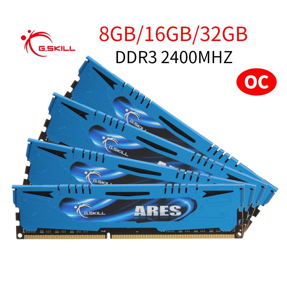 G.Skill Ares 32GB 16GB 8GB DDR3 OC 2400Mhz PC3-19200U Desktop Gaming Memory LOT
