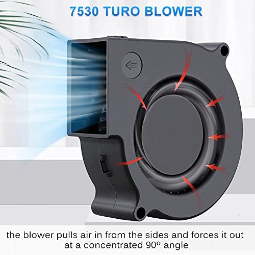 75mm x 30mm 7530 DC 12 Volt Brushless Turbo Blower Cooling Fan 2Pin