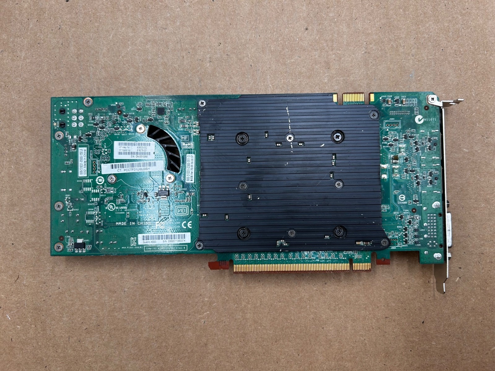 DELL 038XNM NVIDIA QUADRO 4000 2GB GDDR5 VIDEO GRAPHICS CARD