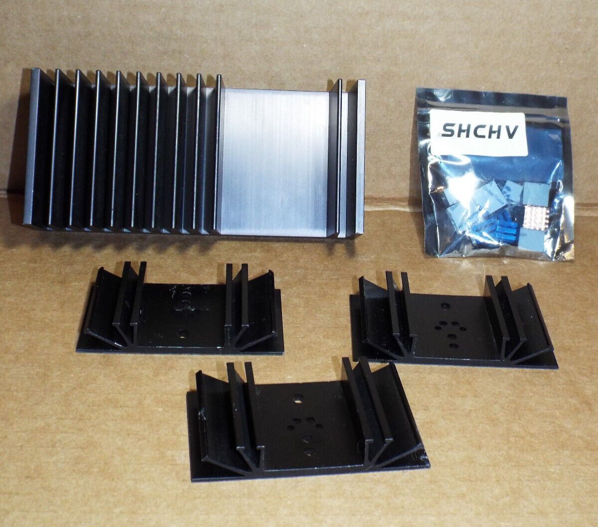Large Aluminum Heat Sink, 160MM x 75MM x 40MM, 10MM Thick Base 12 Fins & OTHERS