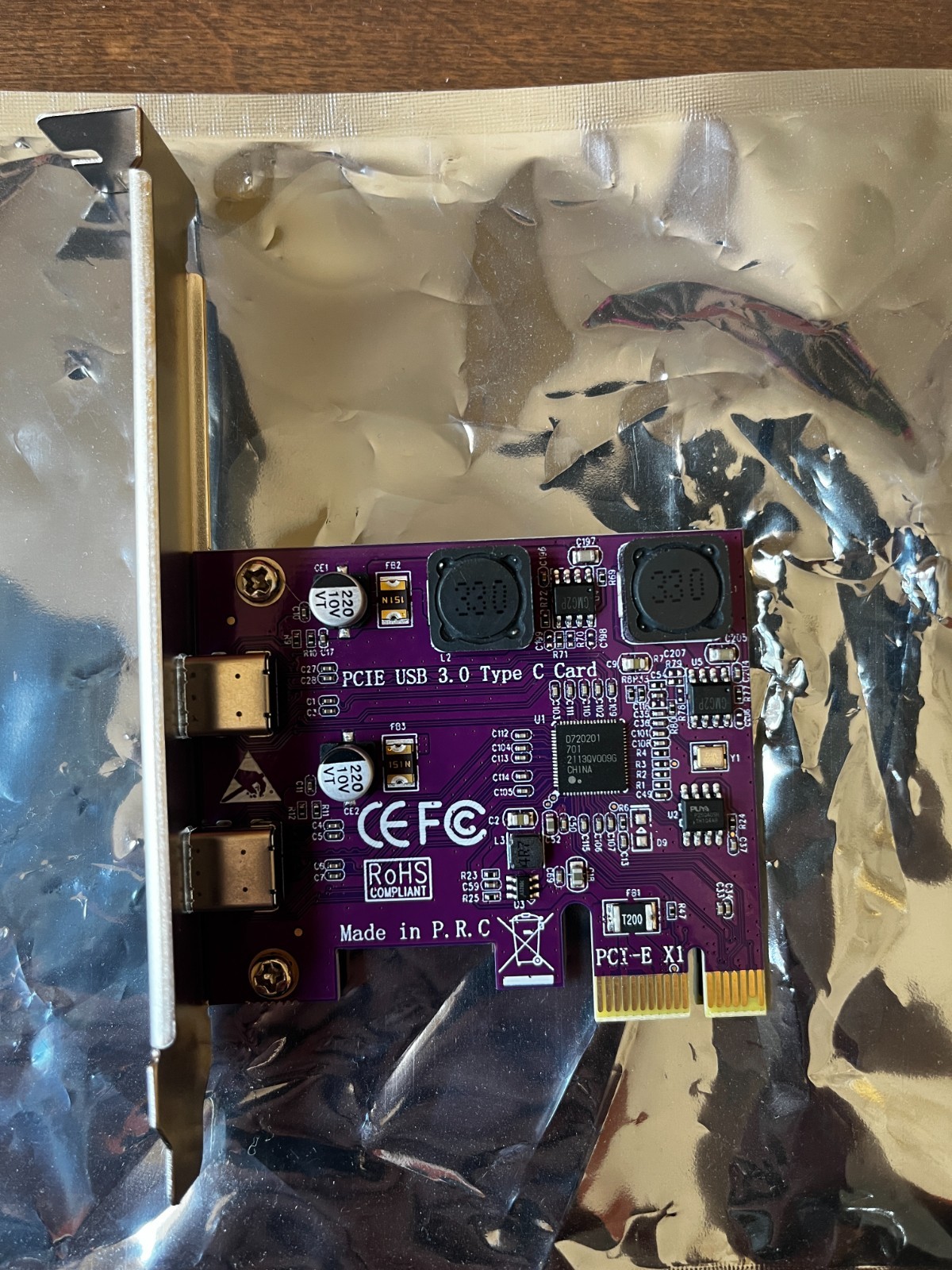FebSmart PCIE card for 2x USB-C 3.0 connections