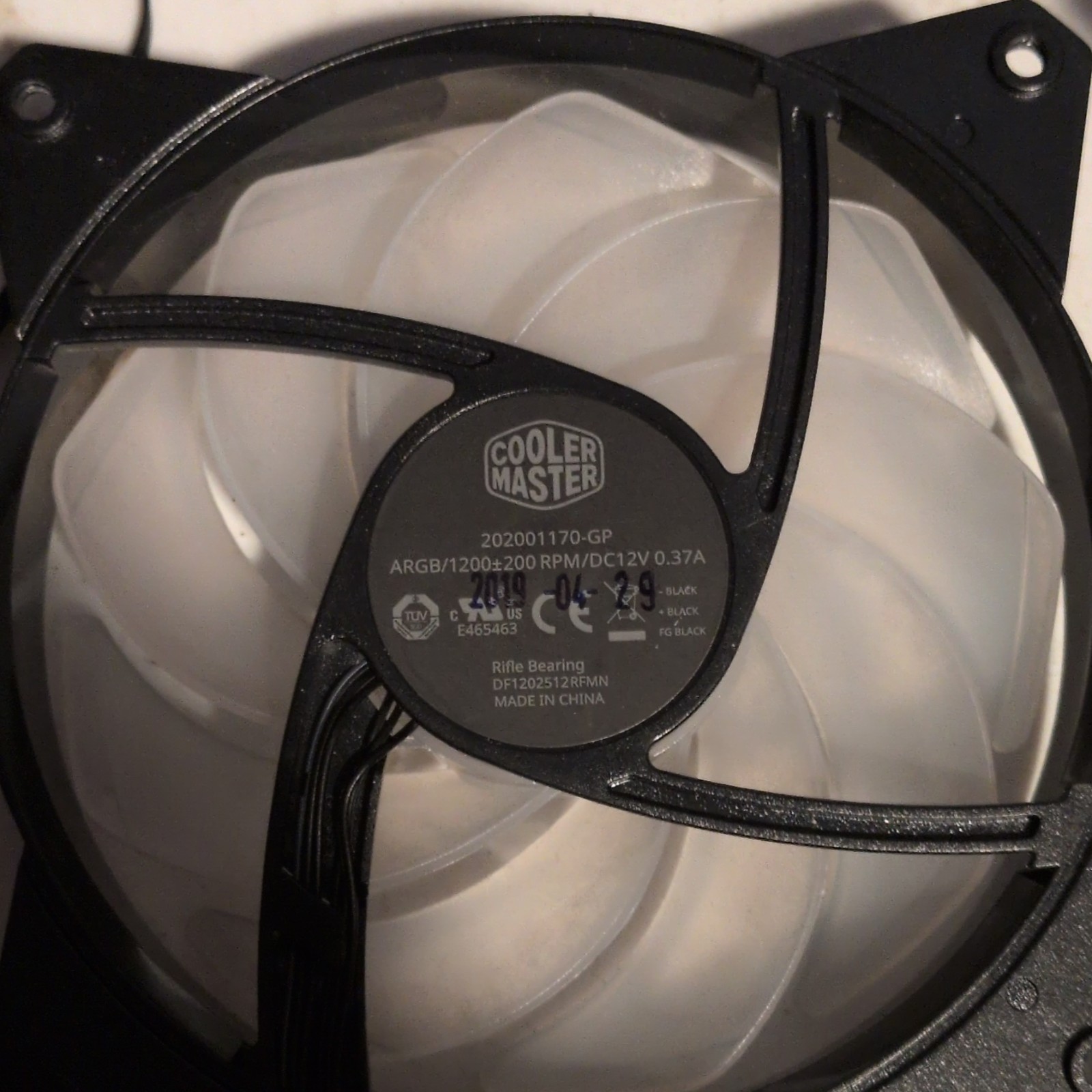 Cooler Master DF1202512RFMN 120mm ARGB Black Case Fan Rifle 4-Pin 12V