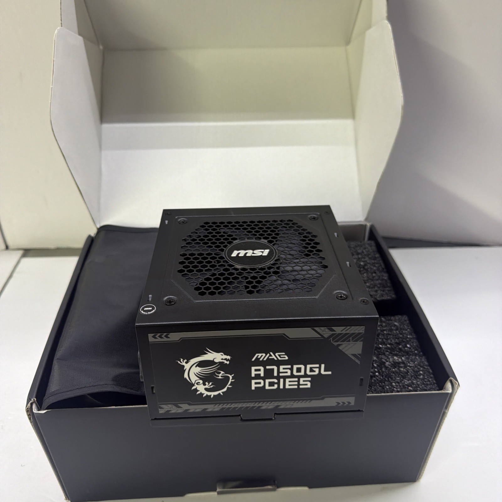 For Parts- MSI MAG A750GL PCIe5 750W 80+ Gold ATX 3.1 Ready Gaming Power Supply