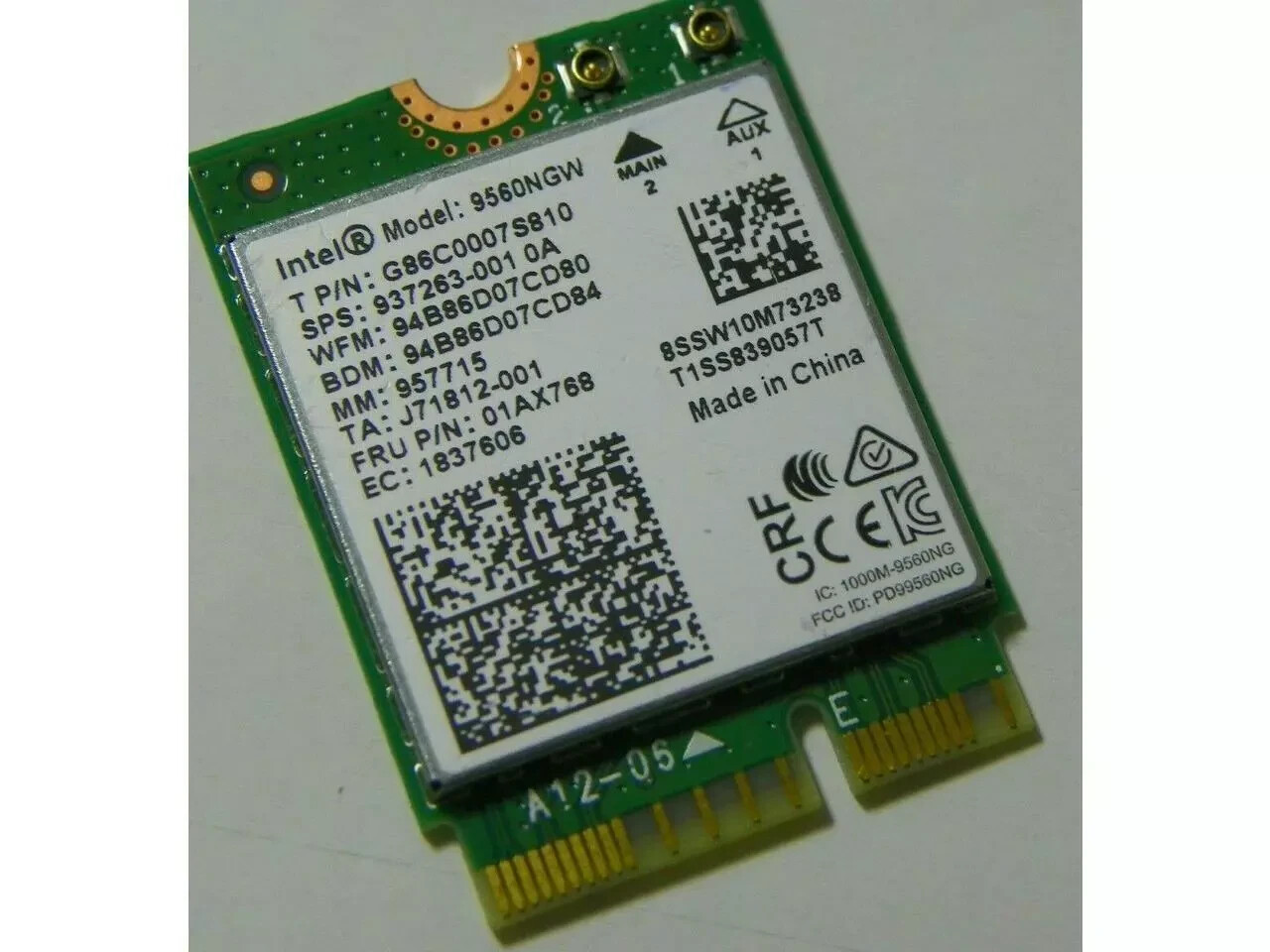 Intel Dual Band Wireless-AC 9560NGW NGFF Wi-Fi Bluetooth 5.0 Card 01AX768 Tested