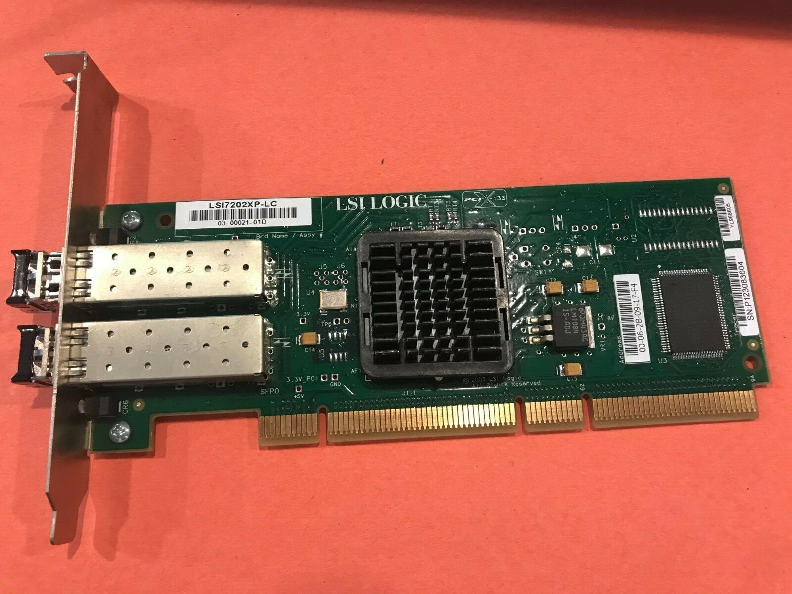 LSI Logic LSI7202XP-LC Dual-Channel PCI-X Fibre Channel Host Bus Adapter w/sfp