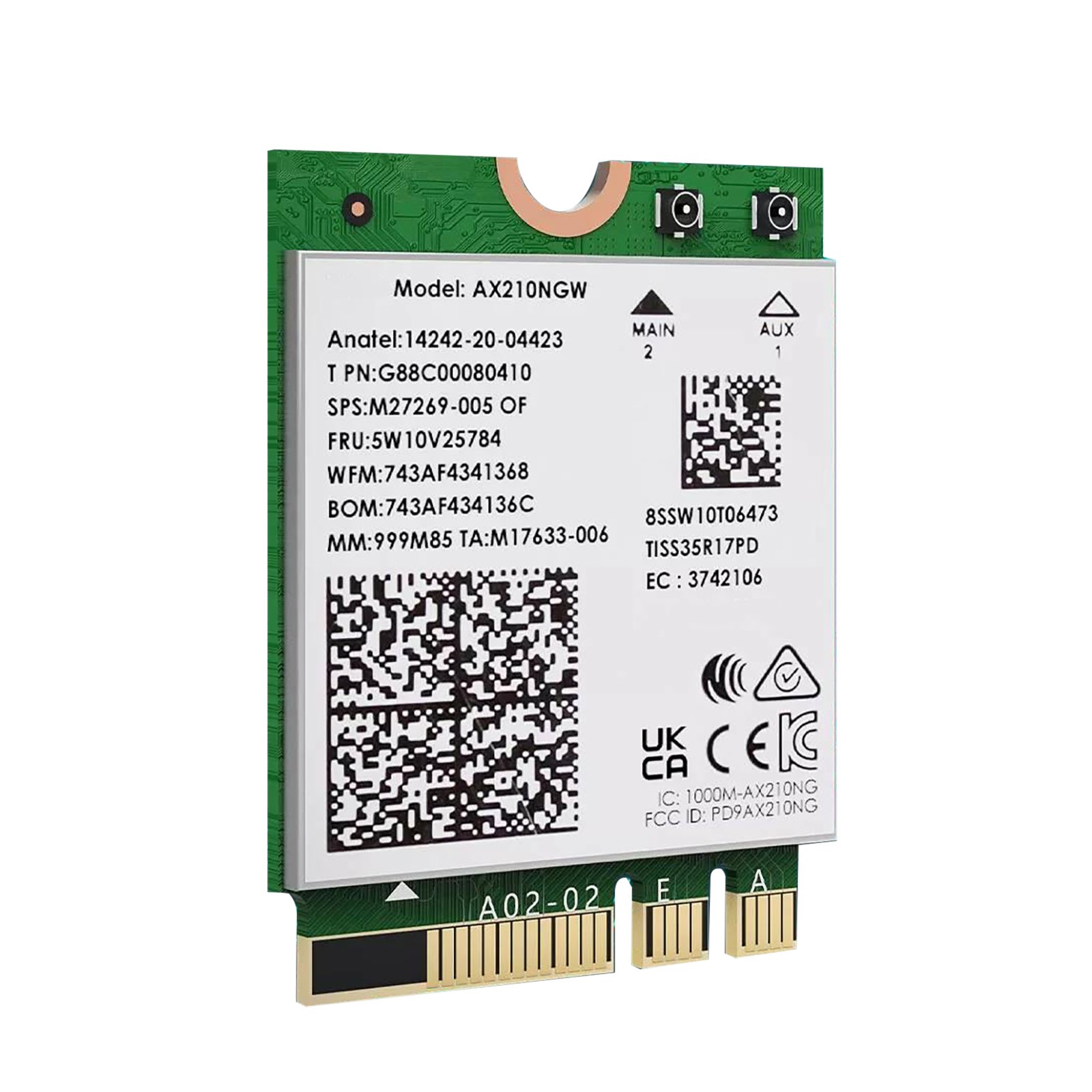 WiFi 6E AX5400 M.2 Module WPA/ WPA2/ WPA3, WPA-PSK/ WPA2-PSK Encryption