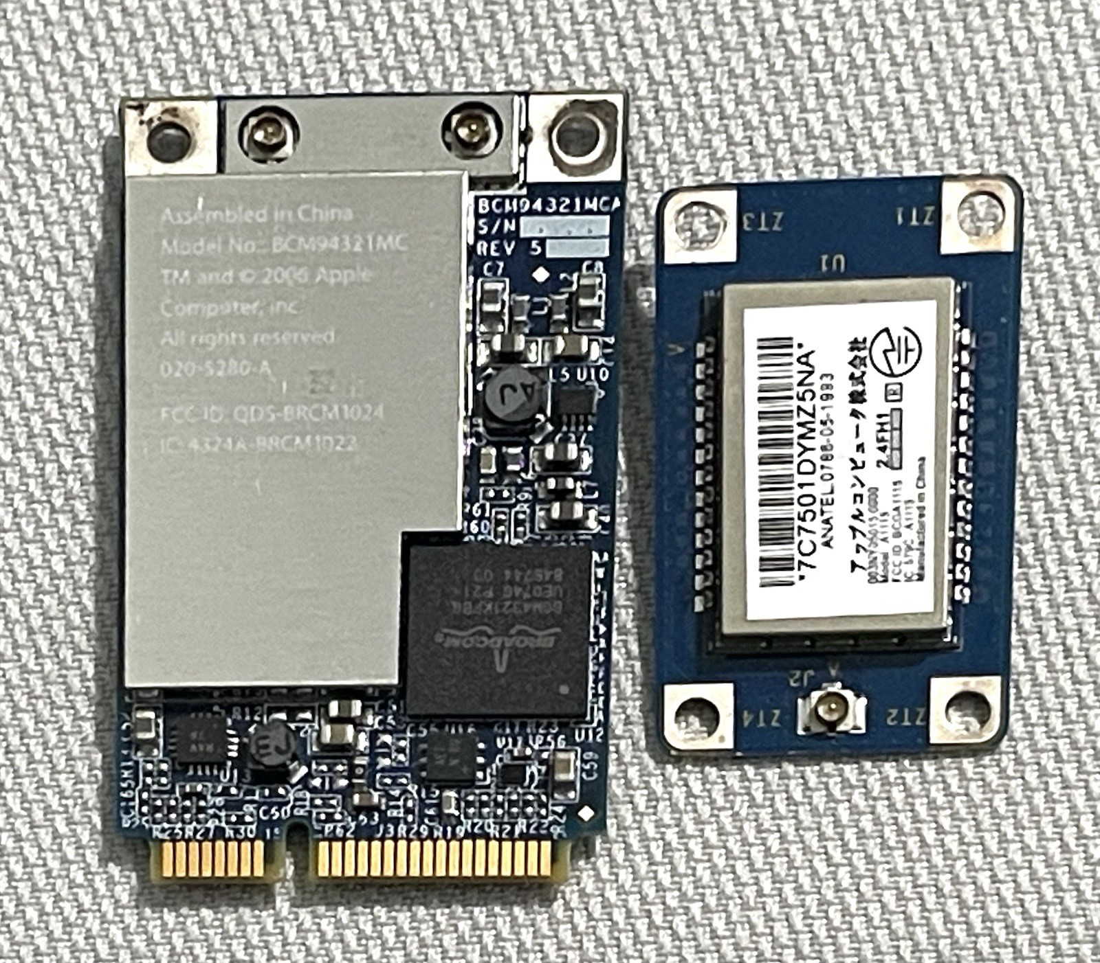 Dual-Band PCI-e Card BCM94321MC and Anatel A1115 Bluetooth Cards for iMac screws