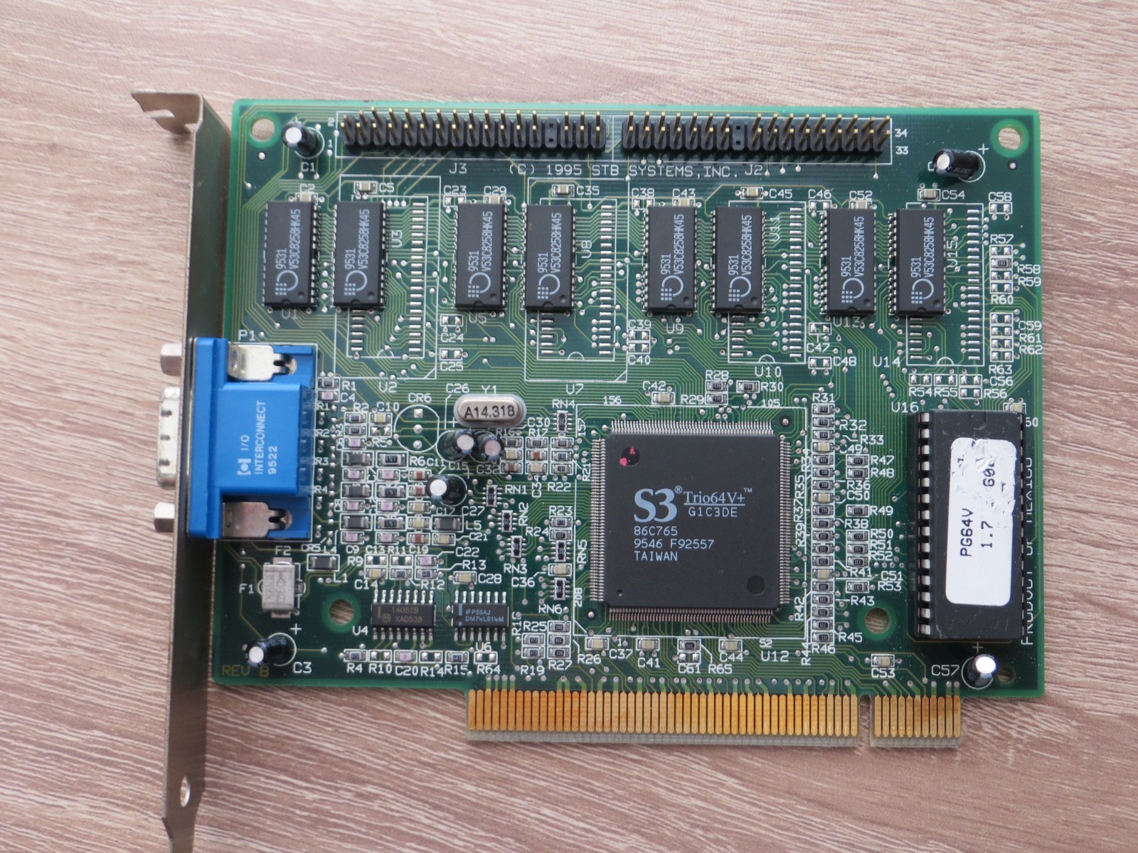 STB PowerGraph 64 S3 Trio64V+ 1.7 2MB PCI VGA Video Card Vintage PG64V