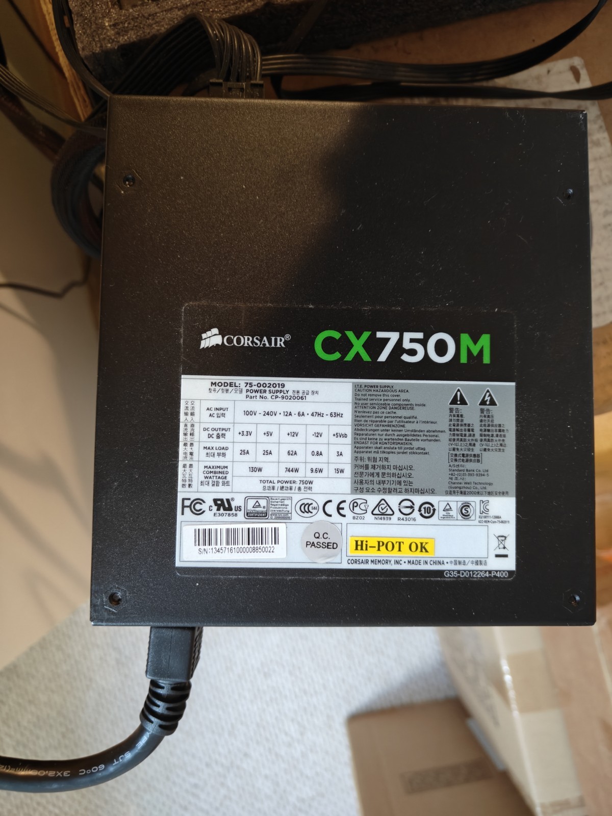 Corsair CX750M 750W 80 Plus Bronze Modular ATX Power Supply