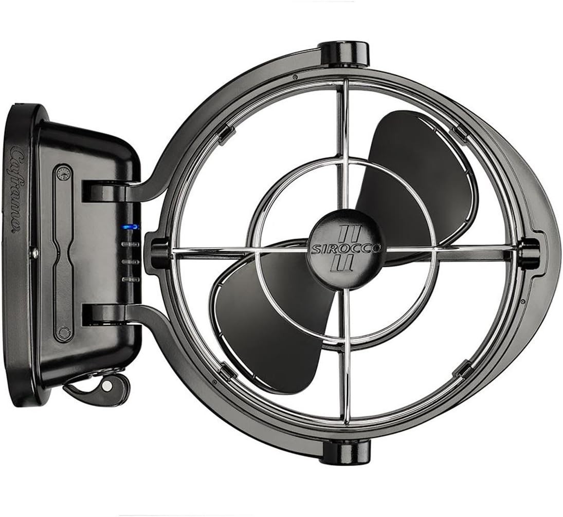 Sirocco II Fan from by Caframo. 12V/24V Auto-Sensing DC, Omnidirectional Low-…