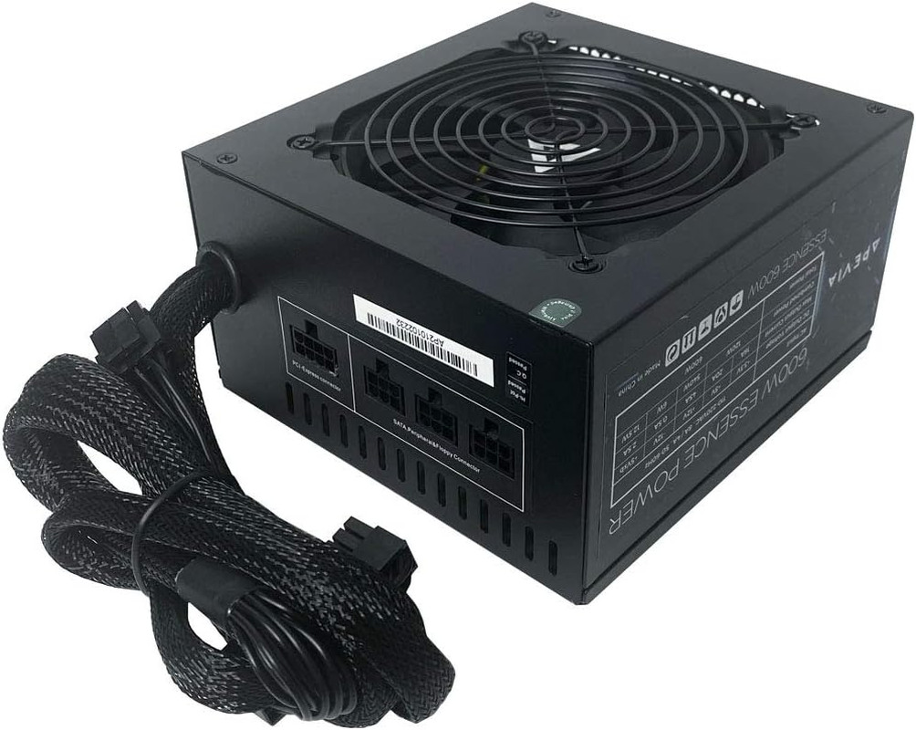 ATX-ES600W Essence 600W ATX Semi-Modular Gaming Power Supply with Auto-Thermally