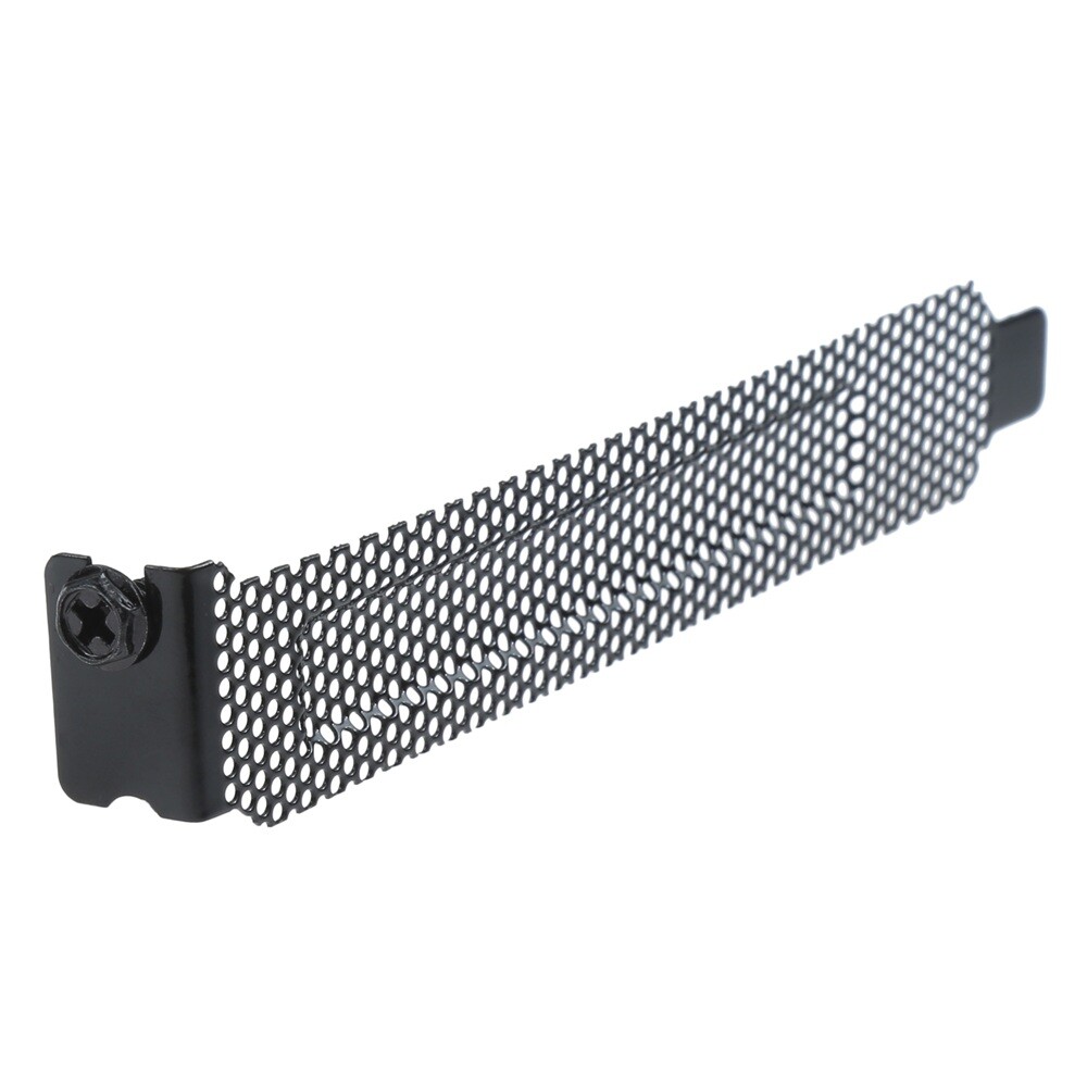 5pcs Black PCI Slot Cover Dust Filter Blanking Plate Hard Steel W Screw 120*22mm