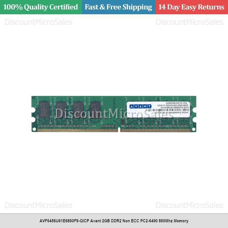 AVF6456U61E6800F9-QICP Avant 2GB DDR2 Non ECC PC2-6400 800Mhz Memory
