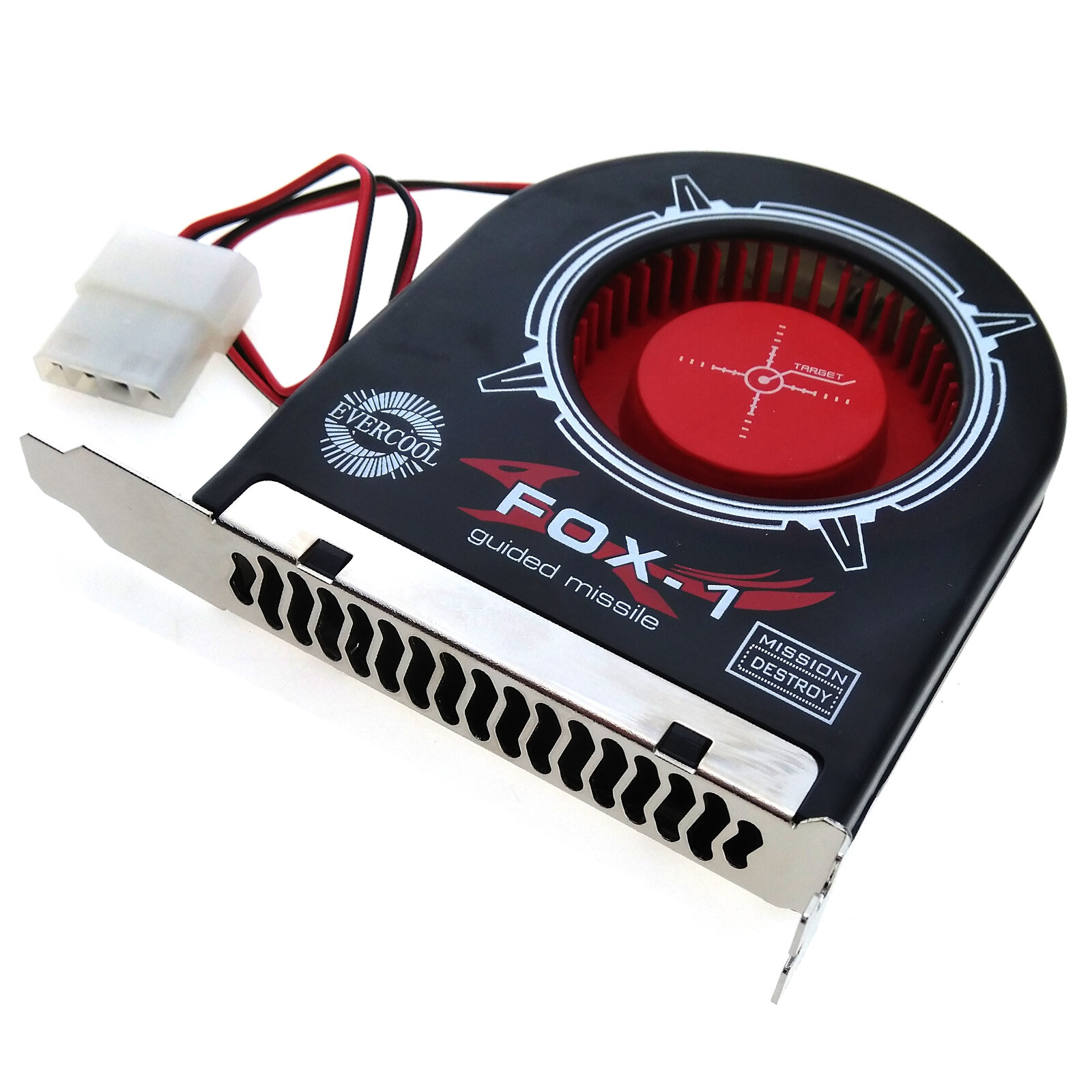 Desktop PCIe Slot Fan PC Case Internal Cooling ATX Bracket 4pin Power 2200rpm