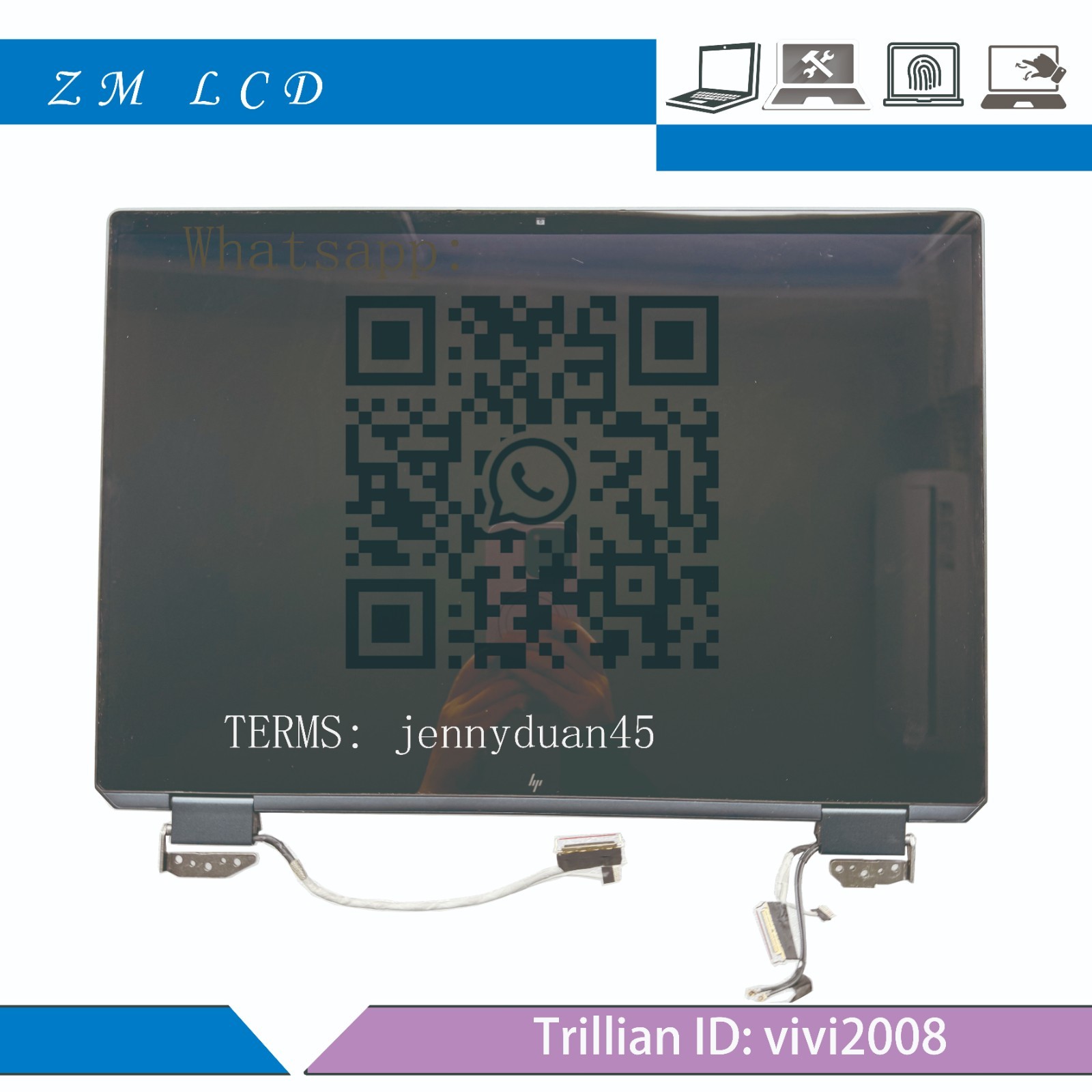 N70800-001 HP Spectre X360 16-AA0007NIA 16-AA WQXGA TOUCH SCREEN HINGE UP BLUE