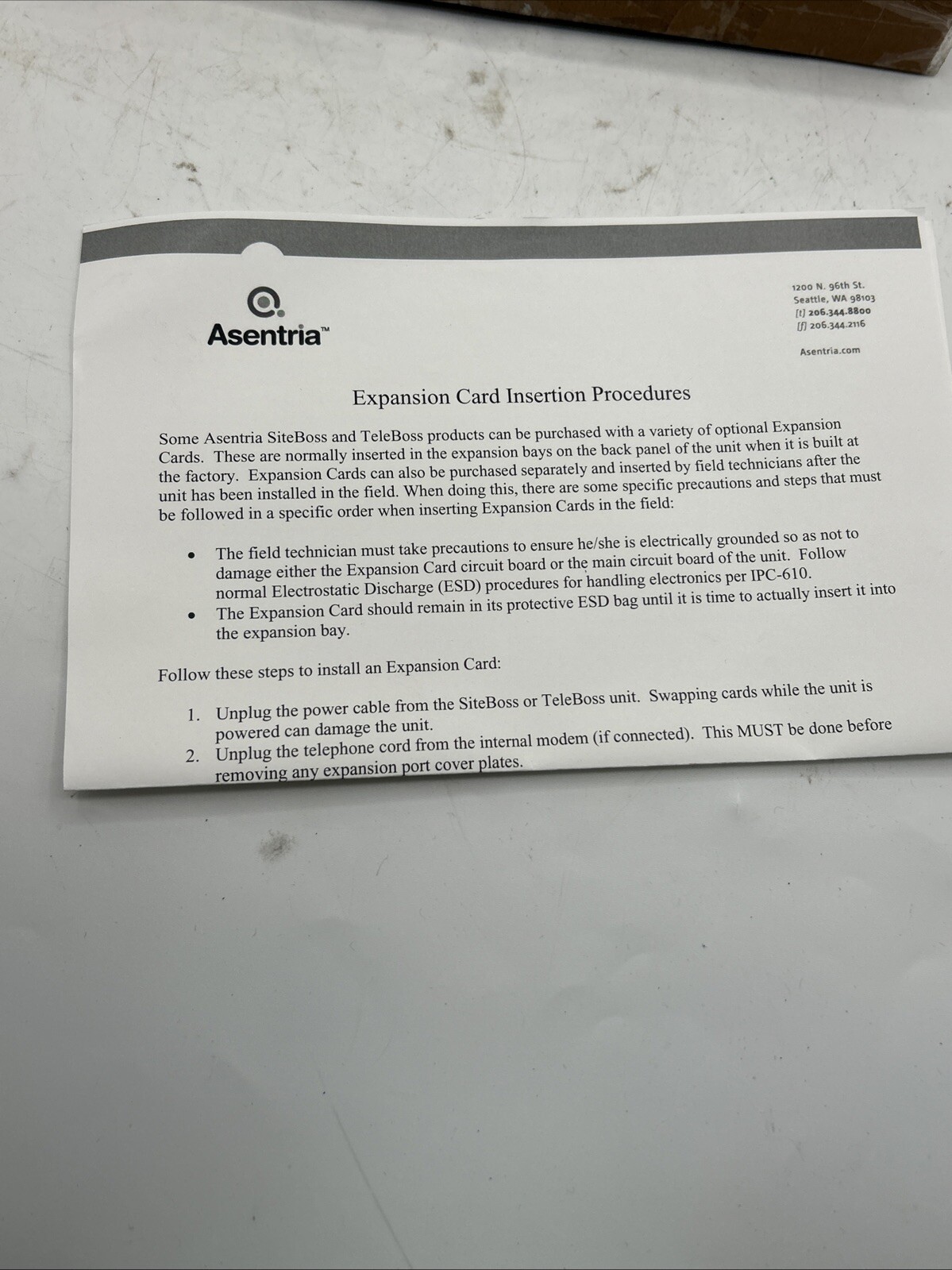 Asentria Corp Expansion Card PCB: 30-508A See Pics 30 Days Warranty