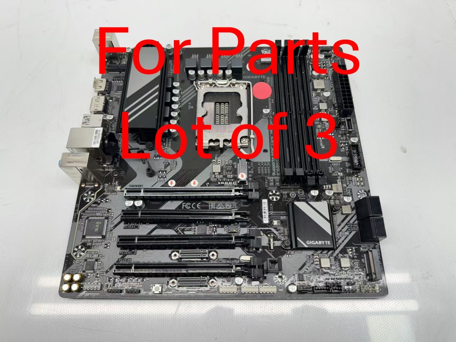 Lot of 3 *For Parts* GIGABYTE B760M C V2 Motherboard DDR5 Intel No WIFI