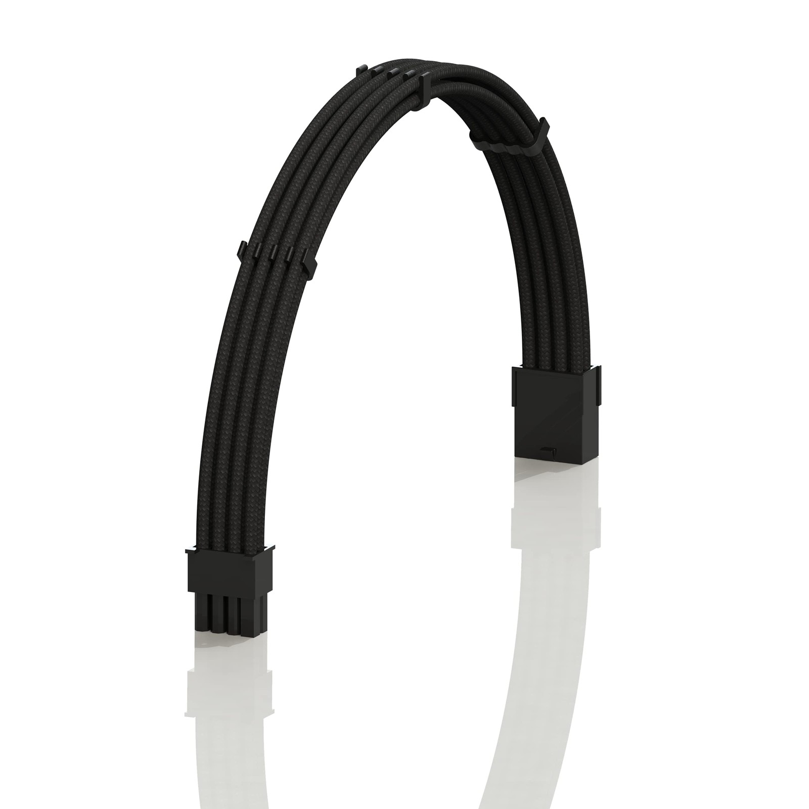 Black 8Pin PSU GPU Power Extension Cable Braided Sleeve 30cm For AMD NVIDIA