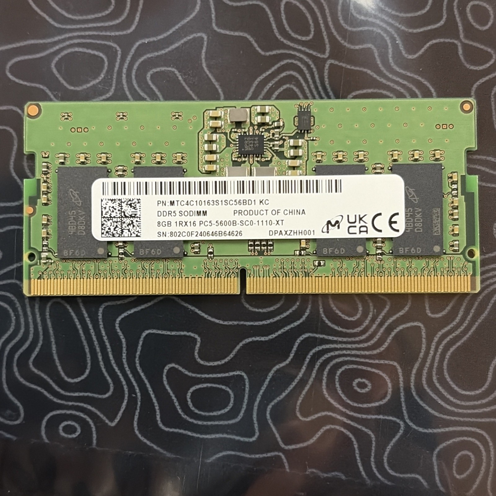 MICRON 8GB 1RX16 PC5-5600B RAM MEMORY MTC4C10163S1SC56BD1