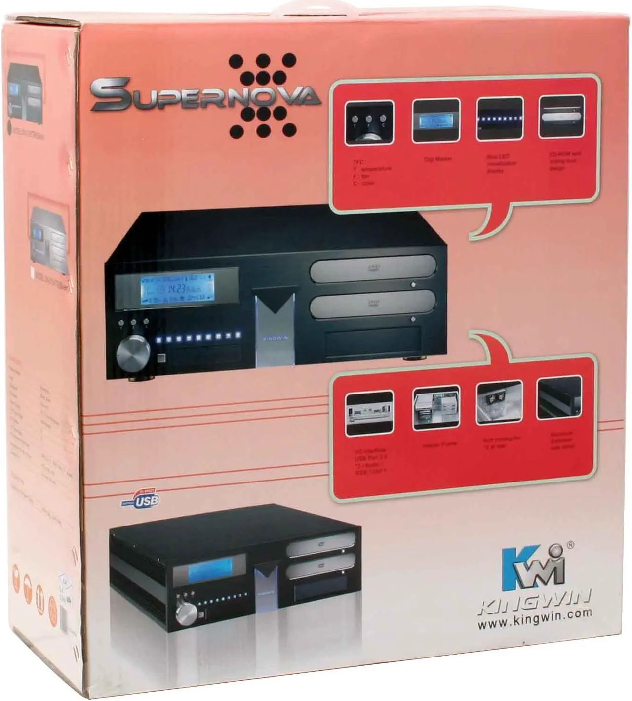 KINGWIN Supernova SN-213HTBK Black Micro ATX Media Center (OLD NEW STOCK)