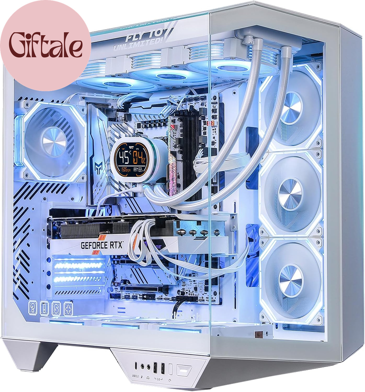 Full-Tower ATX Gaming PC Case, Back Plug-In Motherboard, Vertical GPU Mounting,