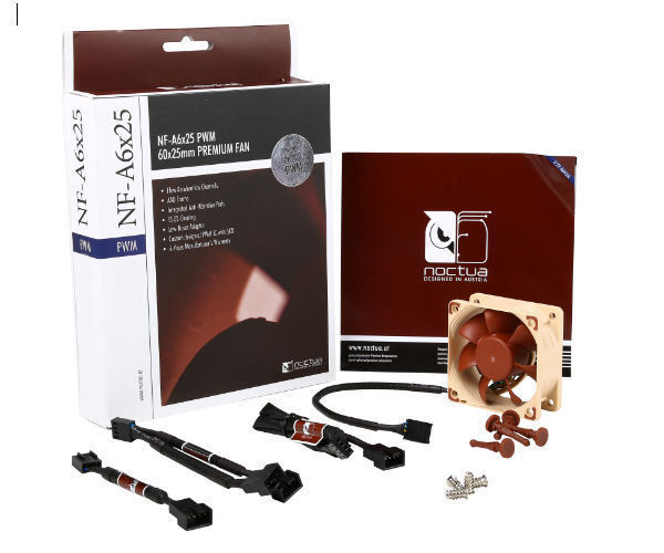 Noctua NF-A6x25 PWM 60mm x 60mm x 25mm A-Series Blade AAO Frame SSO2 Bearing Fan