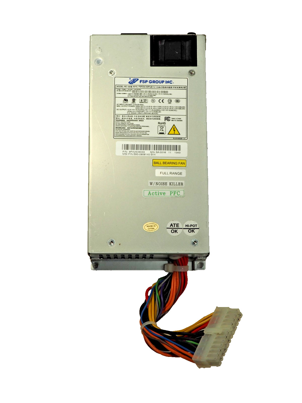 FSP FSP250-50PLB 9PA2509033 (1U) 250W 4-2A 80 Plus Bronze Server Power Supply