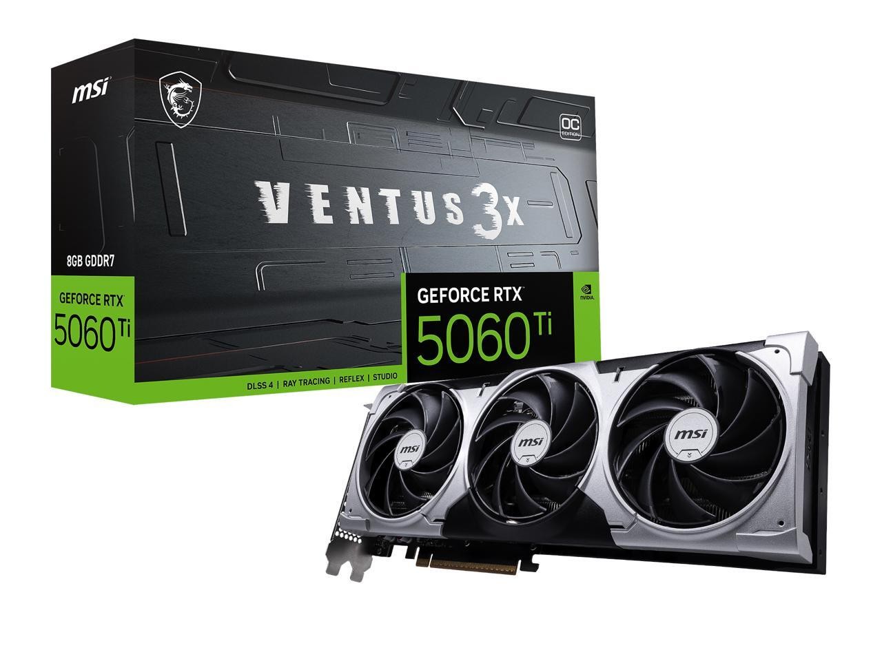 MSI Ventus GeForce RTX 5060 Ti 8GB GDDR7 PCI Express® Gen 5 x16 (uses x8) ATX Gr
