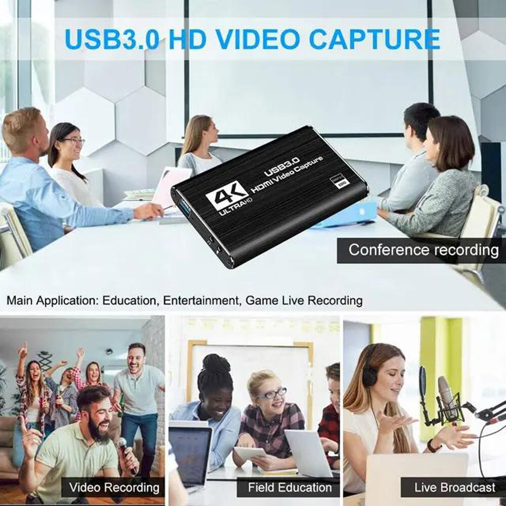 4K Audio Video Capture Card USB 3.0 HDMI Video Capture Device HD Recording Lot
