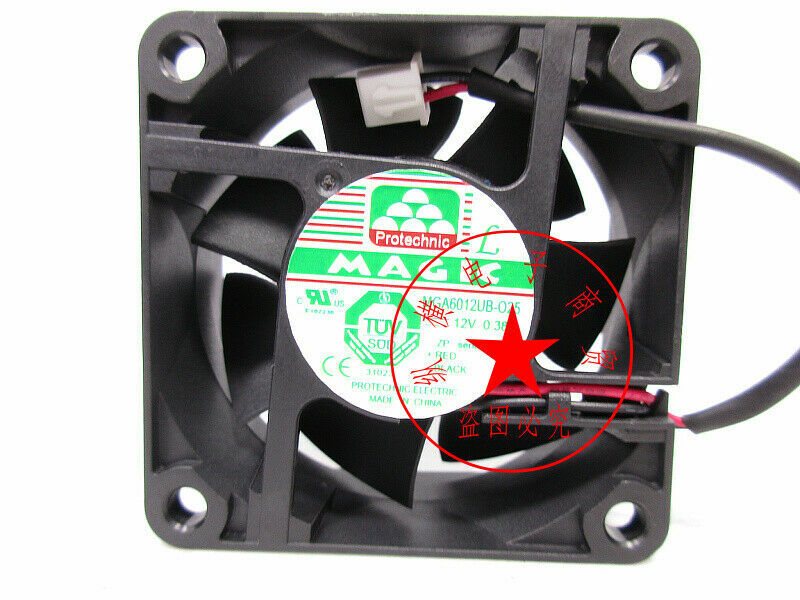 1PC double ball high speed cooling fan MGA6012UB-O25 6CM 6025 12V 0.38A