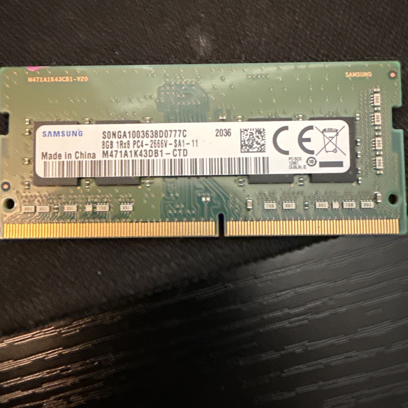Samsung 8GB 1Rx8 PC4-2666V-SA1-11 M471A1K43DB1-CTD SO-DIMM Memory RAM *TESTED*