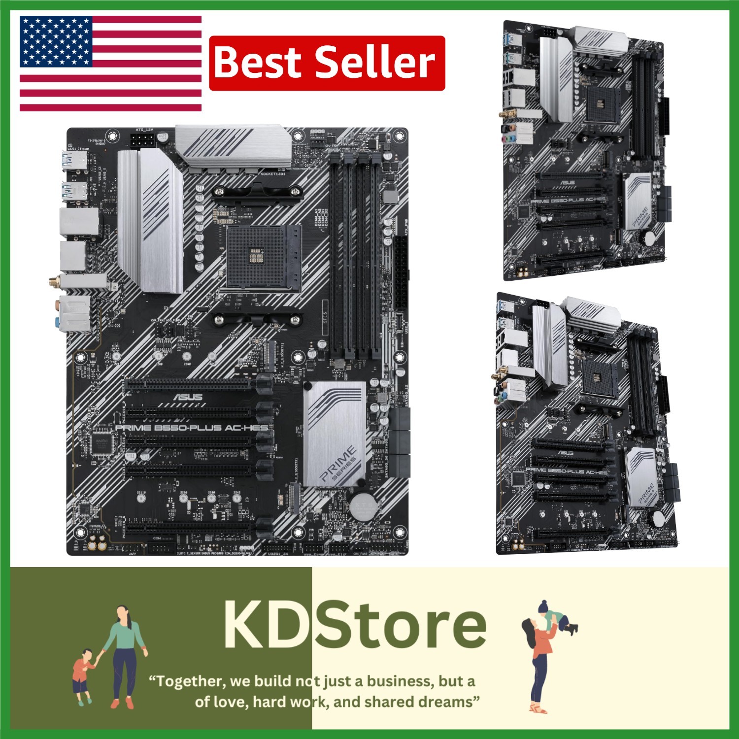 High-Performance Prime B550-PLUS AC-HES Motherboard – WiFi 5 & RGB Customization