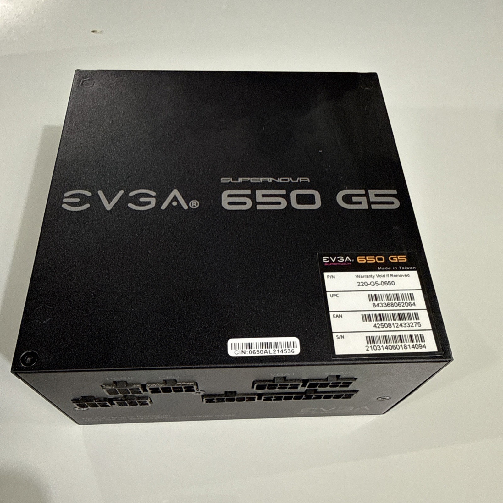 EVGA SuperNOVA 650 G5 80 Plus Gold 650W Modular Power Supply 220-G5-0650-X1