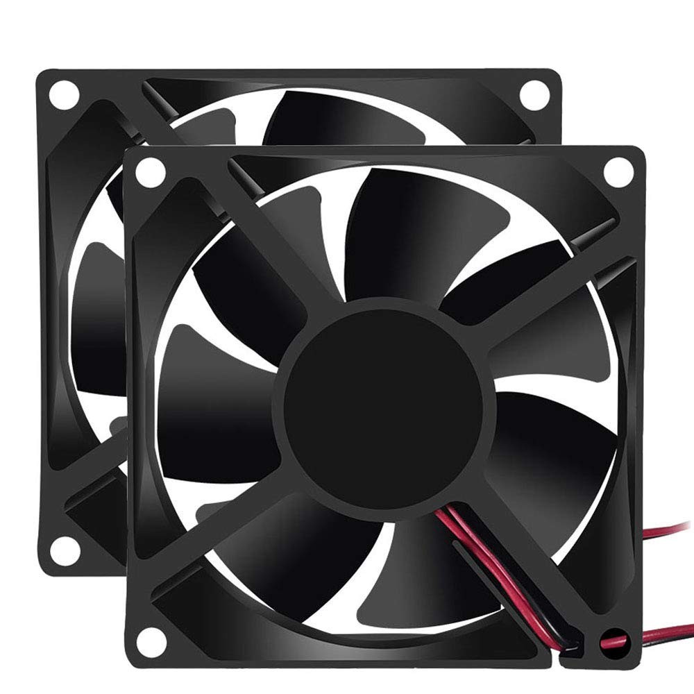 2Pcs 12V 3.14in 0.98in 80mm x 80mm x 25mm DC Fan 8025 Brushless Cooling for P…