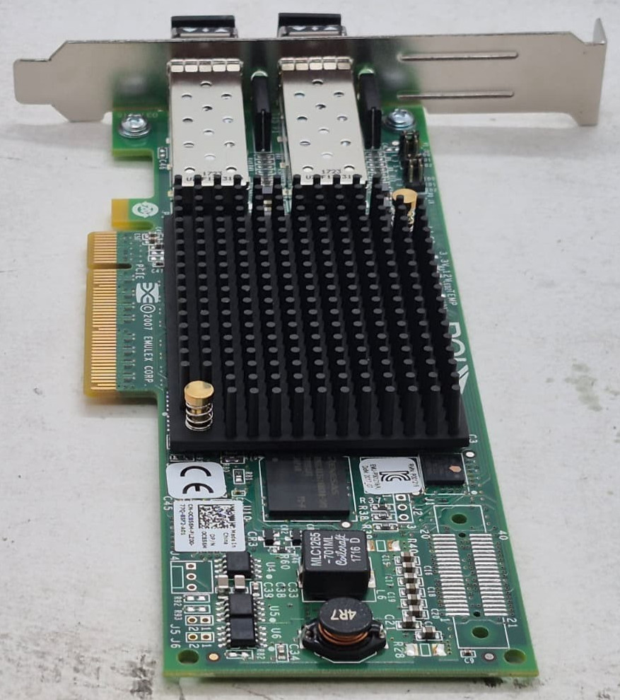 Dell/Emulex 2-Port PCI-Express Fibre Channel Adapter C856M W/ 2 Avago 850nm