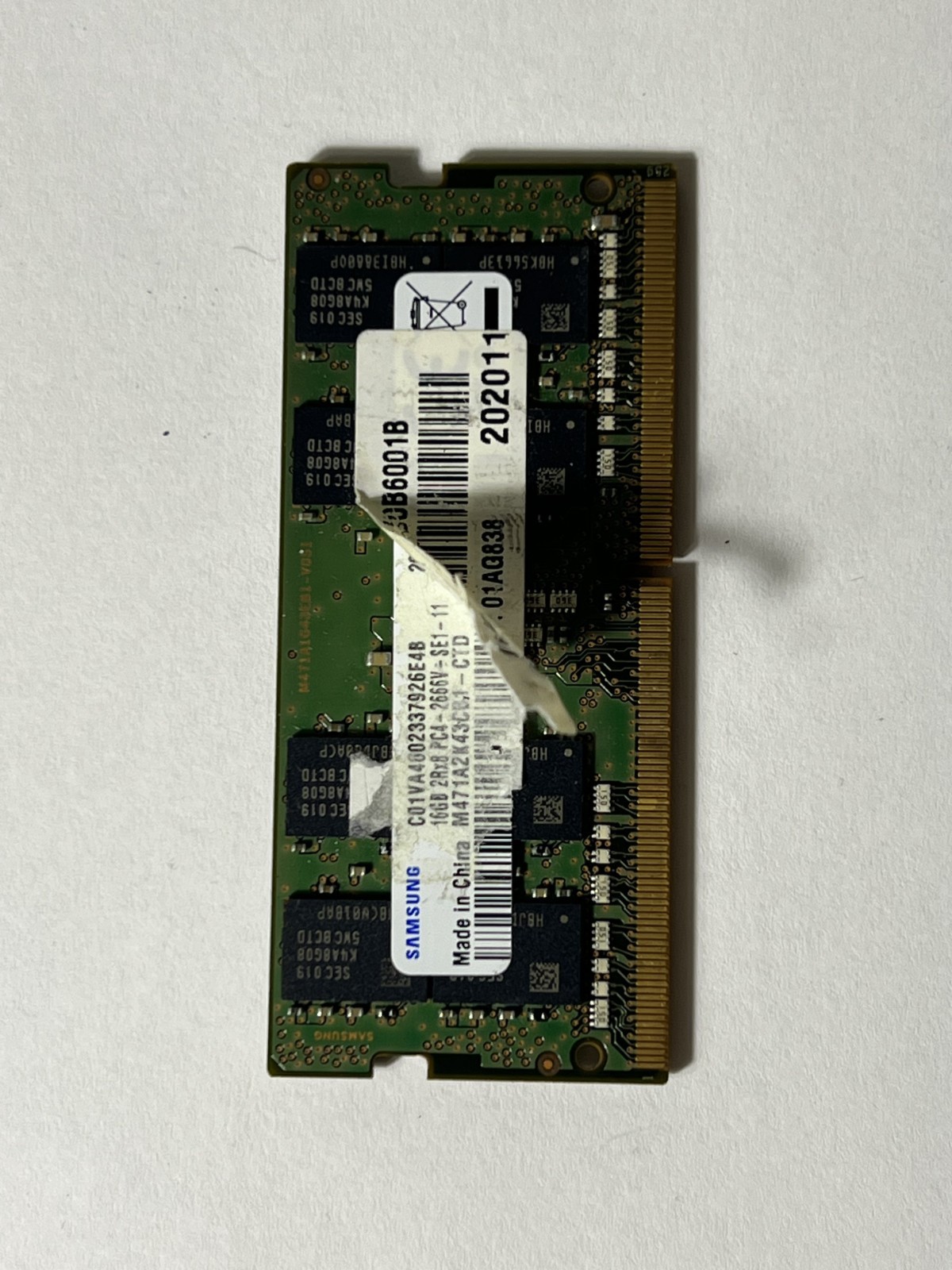 Samsung 16GB DDR4 Laptop RAM 2Rx4 2666V SODIMM Memory Module (M471A2K43CB1-CTD)