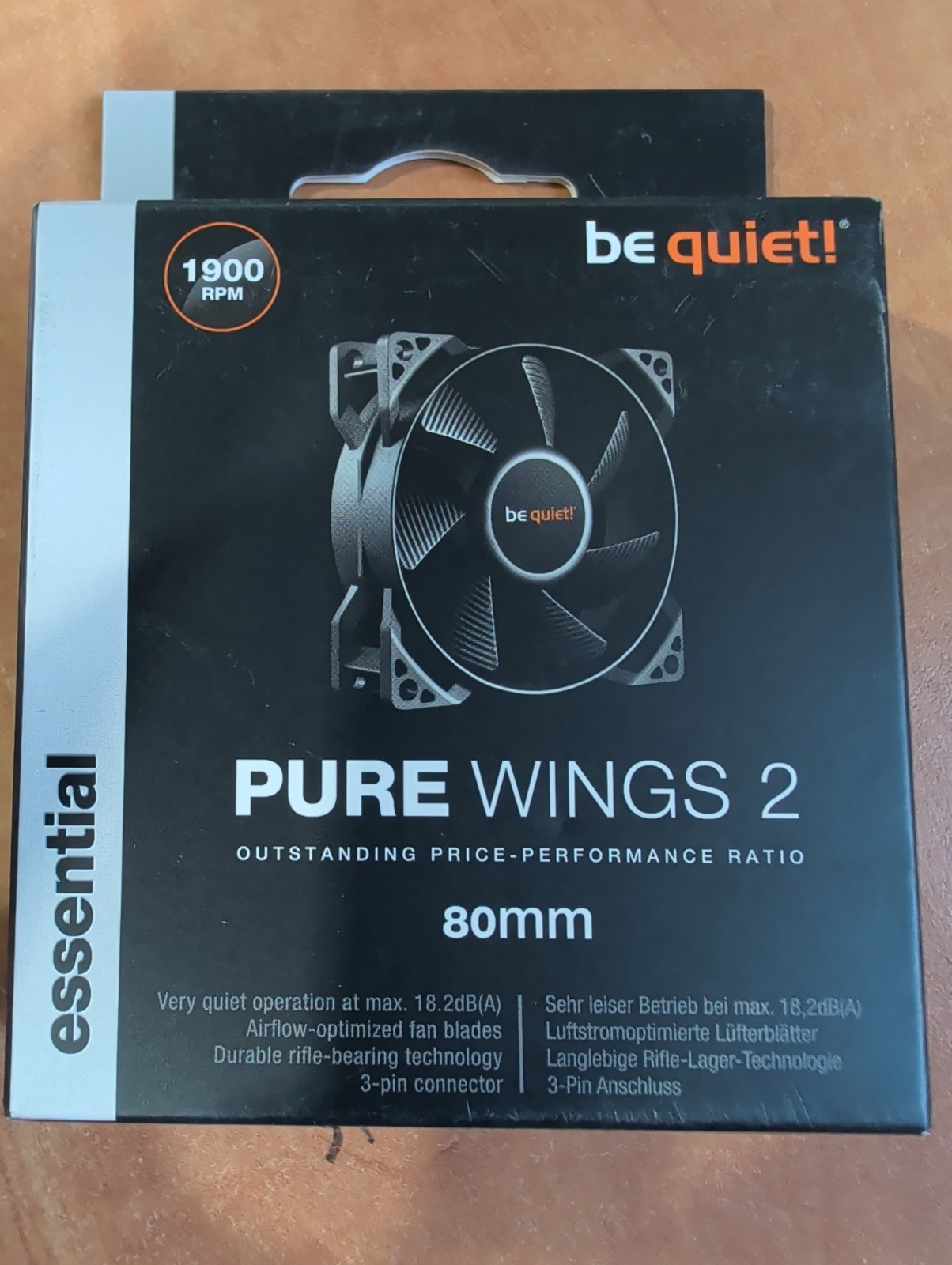 Pure Wings 2 80mm Case Fan Rifle Bearing, Black, Ultra Quiet BL044 8cm