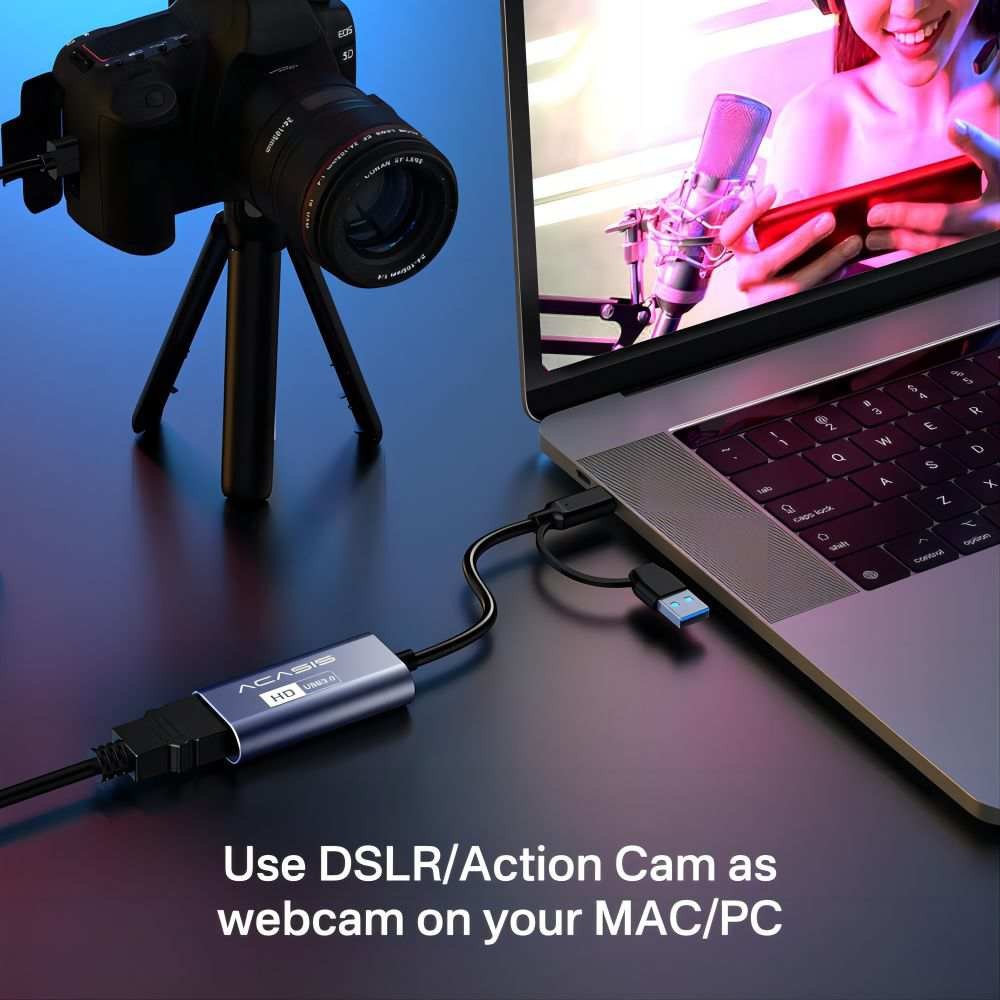 Acasis 4K 30Hz Video Capture Card 1080P 60FPS HDMI to USB Converter for PC Mac