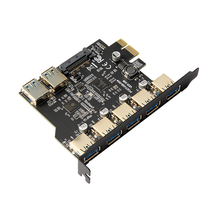 USB 3.0 PCI-E Expansion Card Adapter 7 Ports Hub Adapter External Controller