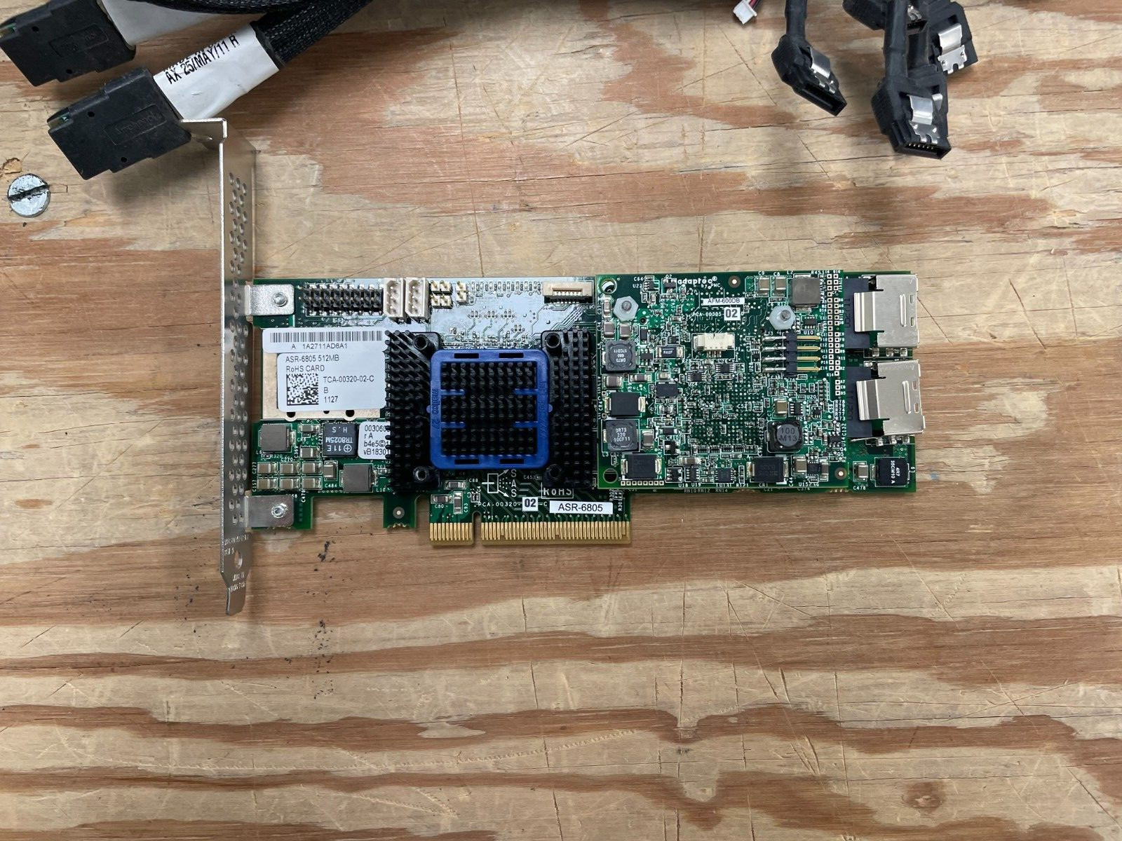 Adaptec ASR-6805 8-Port 6G SAS 512MB PCIe RAID Controller Card AFM 600CC Batt