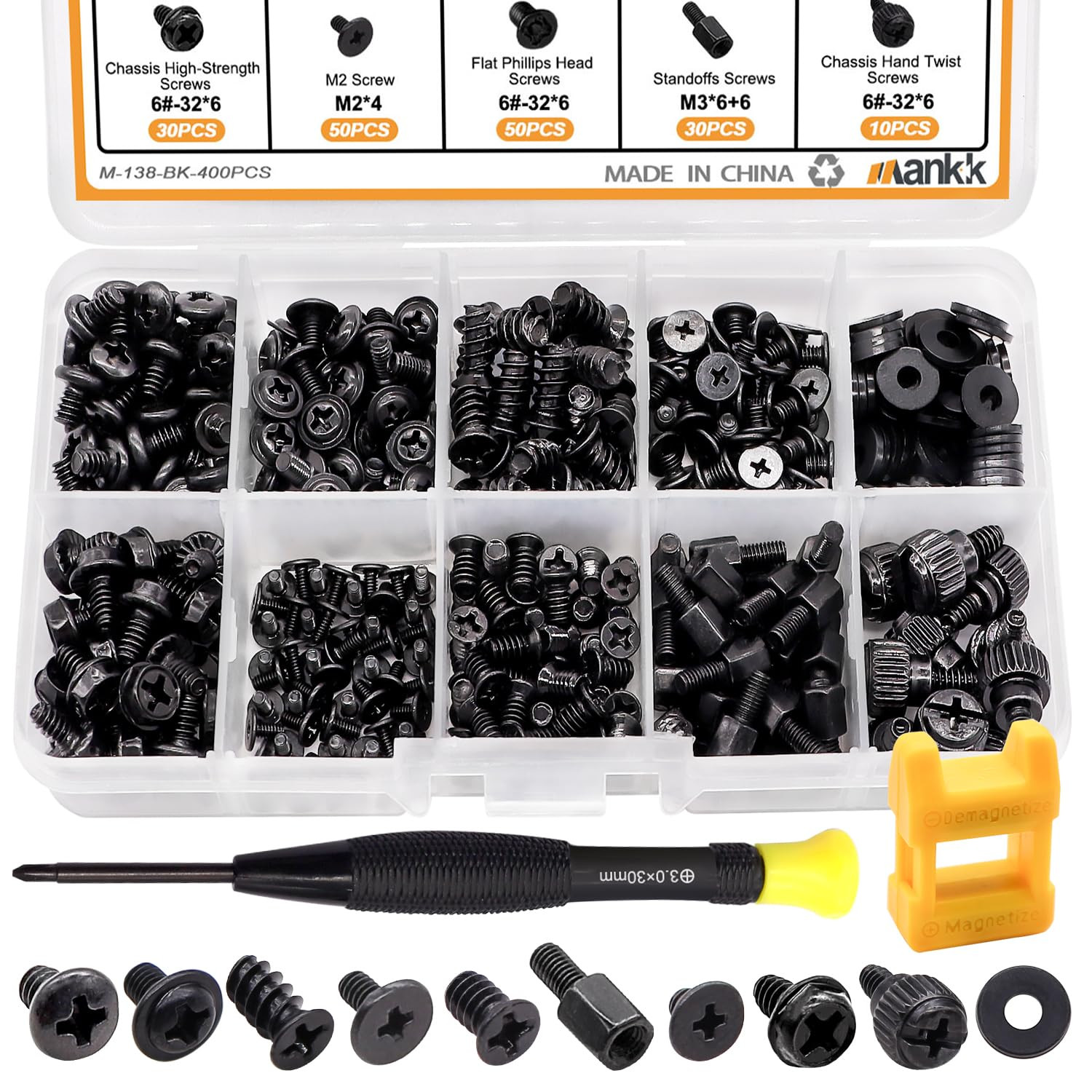 400PCS Computer Screws Motherboard Standoffs, PC Case, Fan, SSD, CD-ROM Screws f