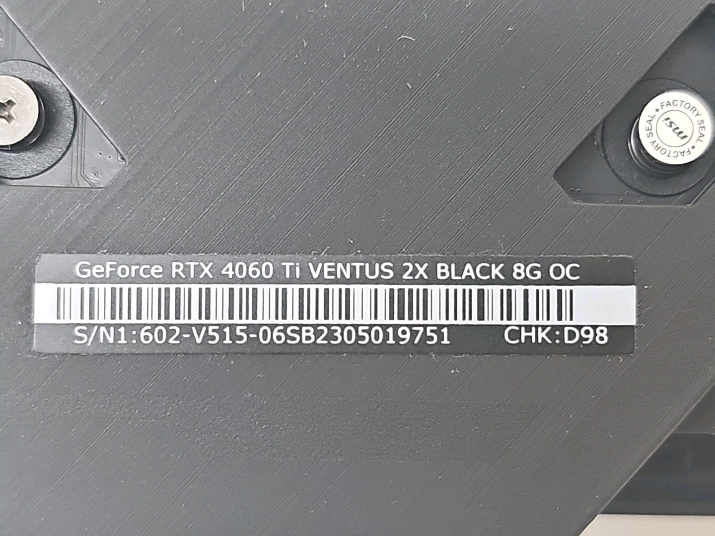 Msi GeForce RTX 4060 Ti Ventus 2X Black 8GB OC GDDR6 Nvidia Graphics Card