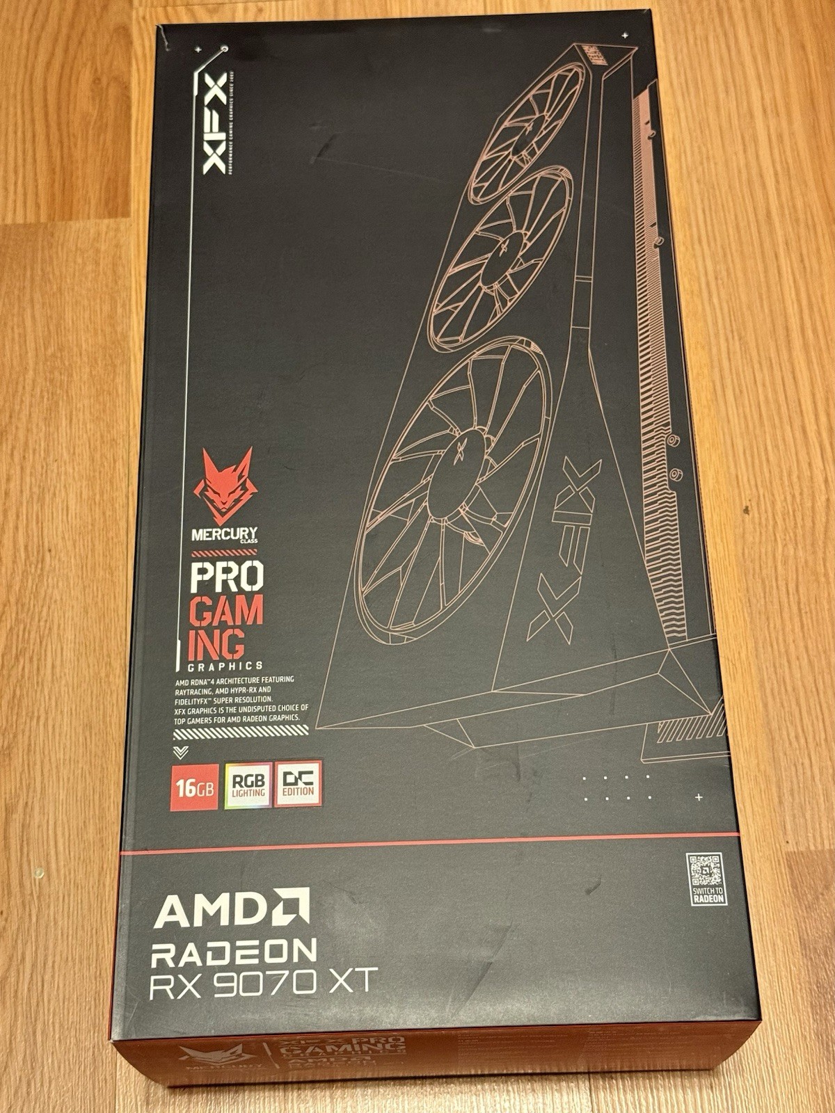 XFX Mercury AMD Radeon RX 9070 XT 16GB GDDR6 RGB PCIe DisplayPort