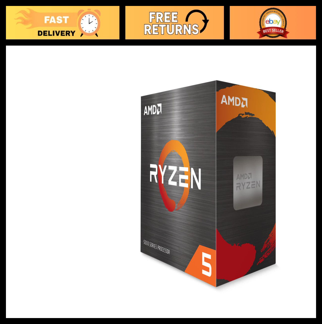 6-Core AMD Ryzen 5 5600 Unlocked CPU, 12-Thread Desktop Processor & Cooler